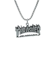 Thrasher Magazine Örme Zincir Kolye - Gümüş Kaplama - Erkek Kadın Kolye - No:1459