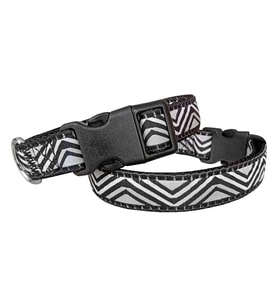Daa Desenli Dokuma Köpek Boyun Tasması 1,5 cm x 27-40 cm Siyah