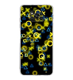 Xiaomi   Poco X3 NFC  Kamera Korumalı Kapak Semboller Tasarımlı Şeffaf  Kılıf