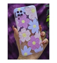 Huawei P40 Lite Uyumlu Pastel Renkli Çiçekler Desenli Şeffaf Telefon Kılıfı