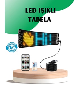USB Destekli LED Mağaza Tabelası – Renkli RGB Kayan Yazı Paneli
