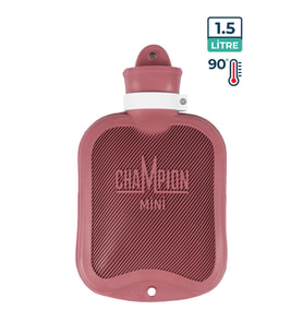 Champion Kauçuk Termofor Mini Sıcak Su Torbası, Kokusuz Sıcak Su Torbası  Pembe 1,5 L