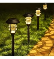 Güneş Enerjili 6'lı Bahçe Aydınlatma,Solar LED Yol Işığı-Su Geçirmez Dekoratif Çim,Yürüyüş Yolu Işık (Günışığı)