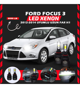 Ford Focus 3 2012-2014 Uzun Far Uyumlu Şimşek Etkili Led Xenon Light Series H1