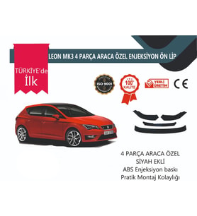 Seat Leon 2012 Sonrası 4 Parça Ön Lip Siyah