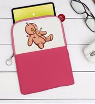 BK Gift Oyuncak Tasarımlı Taşınabilir Koruyucu Tablet Kılıfı & Organizer Çanta - Pembe-1