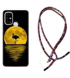 Casper E30 F20 X20 Kılıf Boyun Asklı Rasta Silikon Ay ve Flamingo 1775