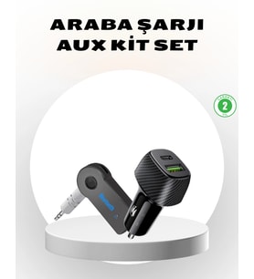 Bluetooth AUX Çevirici ve PD Destekli Araç Şarj Cihazı 2’li Set