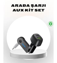 Bluetooth AUX Çevirici ve PD Destekli Araç Şarj Cihazı 2’li Set