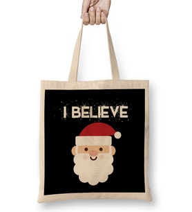 I Believe In Santa Claus Funny Christmas Bez Çanta Uzun Saplı