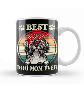 Funny Best Shih Tzu Dog Mom For Dog Lover Gift Kupa Bardak Porselen