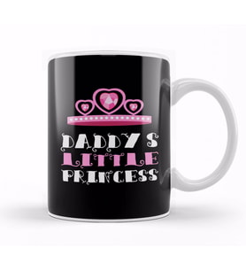 Daddy's Little Princess Pink Hearts Kupa Bardak Porselen