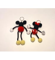 Mini ve Mickey El örgüsü Çanta Süsü Anahtarlıklar (Kırmızı)
