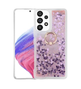 Galaxy A53 5G Kılıf Zore Milce Simli Pullu Yüzüklü Kılıf (Pembe)
