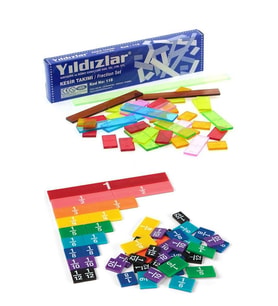 Kesir Takımı 39 Parça 1 Paket Plastik Kesir Takımı Ondalık Birim Kesir Çubukları Matematik Okul Malzemesi (Çok Renkli)