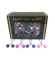 RENKLİ 100 PARÇA  EŞARP BAŞÖRTÜ - ŞAL KLİPSİ (5343)