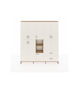 Arges Gardrop 12 Raflı 2 Çekmeceli Tek Askılı 220x30x243 Çam-Aytaşı