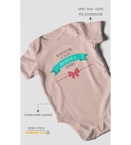 Babacım Bu Sene Ki Hediyen Benim Baskılı Bebek Zıbını – Çıtçıtlı Body 8 Renk  %100 Pamuk Kısa Kol (Pastel Pembe)