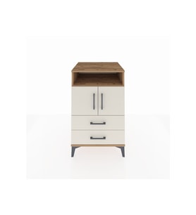 Kronos Komodin 2 Raflı 2 Çekmeceli 2 Kapaklı 60x59x96 Çam-Aytaşı