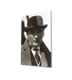 Atatürk Cam Tablo 4mm Dayanıklı Temperli Cam, Atatürk Glass Wall Art (Çok Renkli)