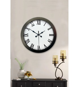 36 cm Siyah Metal Roma Rakamlı Duvar Saati