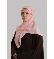 Pembe Düz Klasik Eşarp İtalyan Dikişli Relax Kumaş Sade 202209_04