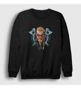 Presmono Unisex Siyah Axes Assassin's Creed Sweatshirt 24182tt