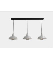 MYLİGHTS RET4RO  RUSTİK VİNTAGE   METAL MASA ÜSTÜ SIRALI  ÜÇLÜ AVİZE 120 CM (Siyah)