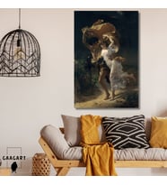 Tekli Dikey Kanvas Duvar Tablosu Ünlü Ressam Pierre Auguste Cot  The Storm