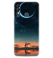 Tecno Spark 8T Kılıf Silikon Desen Özel Seri Ay ve Kız 1720