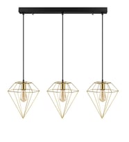 MYLİGHTS RETRO RUSTİK GOLD ÜÇLÜ MASA ÜSTÜ SIRALI AVİZE 60 CM  E27 (Siyah)