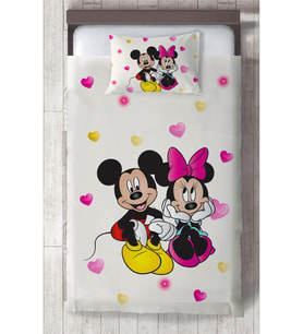 MEKTA HOME BEBEK VE ÇOCUK ODASI Mickey ve Minnie Mause Desenli Yatak Örtüsü