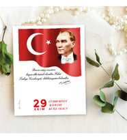 Takı Kartı - 29 Ekim Cumhuriyet Bayramı Atatürk Türk Bayrağı Tasarım - Şans Bilekliği, Anahtalık, Toka, Takı, İnci Küpe Kartı