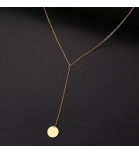 Kişiye Özel 925 Ayar Gümüş Disk Kolye (Gold)