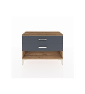 Arges Şifonyer 2 Çekmeceli 88x30x64 Çam-Antrasit
