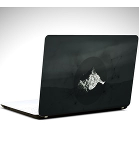Dağ Minimal Laptop Sticker 12 İnch (29X24CM)