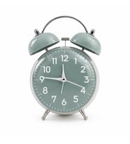 Valkyrie Retro Çalar Saat Işıklı Analog Masa Saati Dekoratif Komodin Saati Bombe Kapaklı 15x10 Yeşil