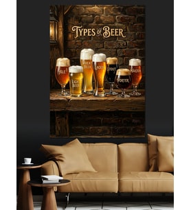 Types Of Beer Bira Çeşitleri Dekoratif Kanvas - Mdf Ahşap Tablo