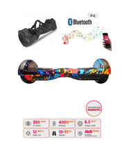 Elektrikli Kaykay Hoverboard Bluetooth Hoparlörlü 6.5 İnç Grafiti D26 - Çanta Hediye