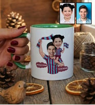 Kişiye Özel Karikatürlü Bordo Mavi Baba Kız Kupa Bardak Babalar Günü Hediyesi