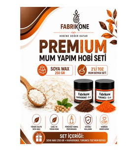 Premium Mum Yapım Hobi Seti - Soya Wax 250 gr - 2'li Toz Mum Boyası Seti - Kahverengi, Turuncu BKFABSW2502KHT