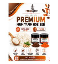 Premium Mum Yapım Hobi Seti - Soya Wax 250 gr - 2'li Toz Mum Boyası Seti - Kahverengi, Turuncu BKFABSW2502KHT