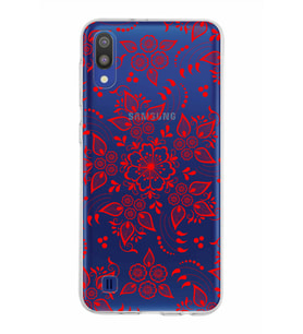 Samsung Galaxy M10 Kapak Nostalji Desen Tasarımlı Şeffaf Silikon Kılıf
