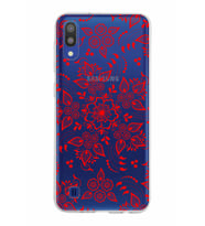 Samsung Galaxy M10 Kapak Nostalji Desen Tasarımlı Şeffaf Silikon Kılıf