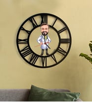 Kişiye Özel Doktor Karikatür 3D Ahşap Mdf Duvar Saati 209