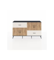 Arges Konsol 3 Raflı 2 Çekmeceli 4 Kapaklı 176x30x99 Antrasit-Çam/Aytaşı