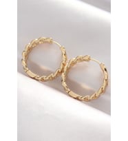 Pirinç Gold Renk Zincir Model Halka Küpe