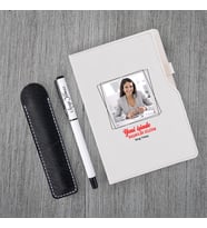 Kişiye Özel Yeni İş Temalı Beyaz Defter & Beyaz Roller Kalem