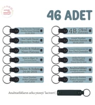 Gök Mavi, Anneler Günü Kutlaması İçin Mesajlı Hatıra Anahtarlık 46’lı Set, Özel Gün Hediyesi (Gök Mavisi)