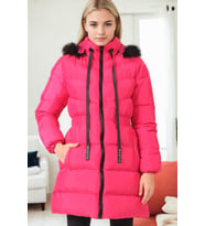 Dewberry Kadın %100 Polyester Kaban Fuşya Z9764 Günlük Dış Giyim, Kazak ve Gömlek Kombini, Seyahat Gardırobu